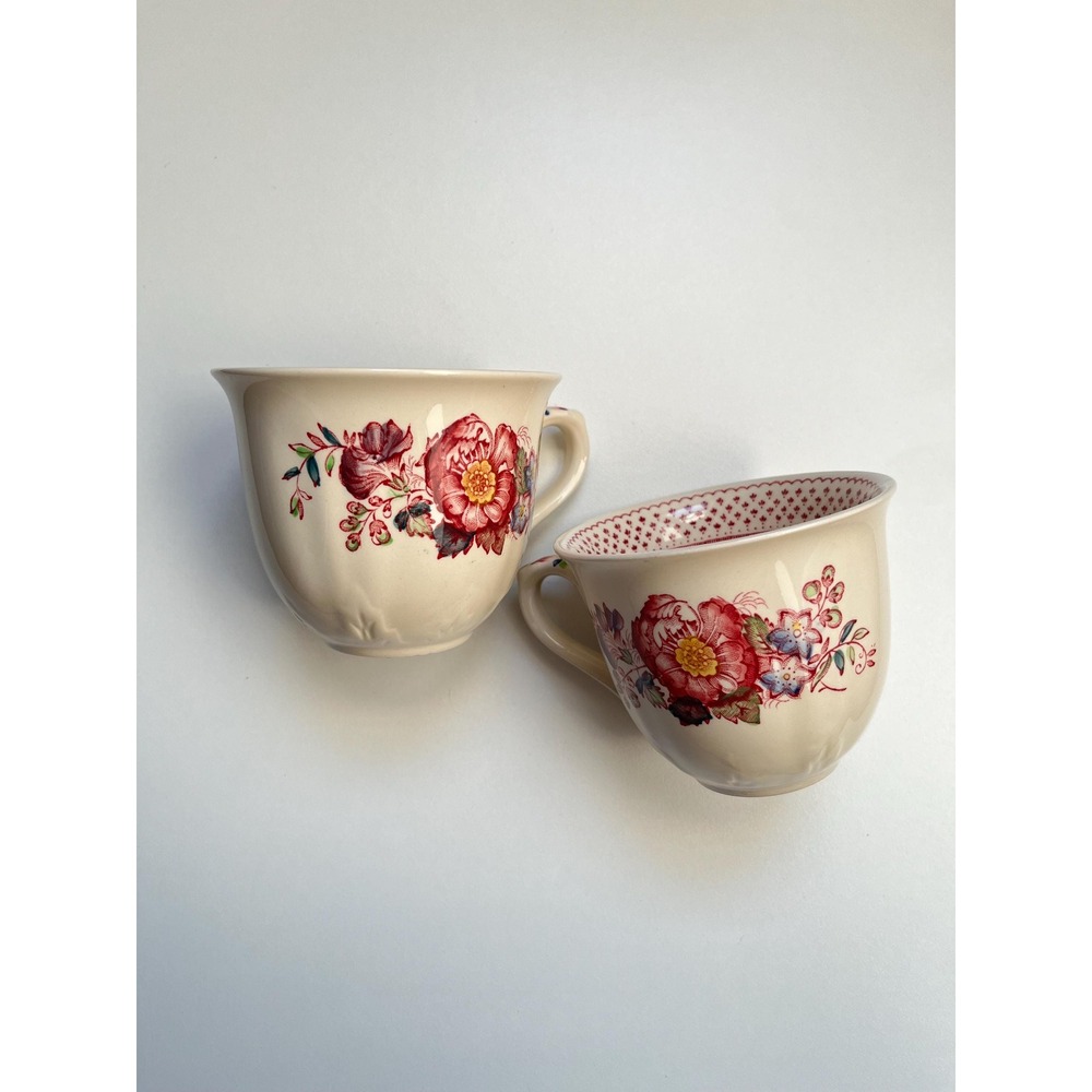 Pair of MASON'S "Paynsley" vintage ironstone teacups, Made in England